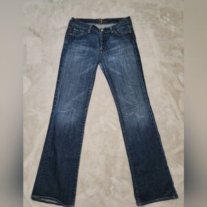 7 For All Mankind Dark Blue Boy Cut Jeans. Womens Size 29